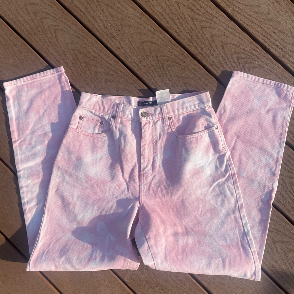 Bill Blass Pink & White Tie-Dye Jeans